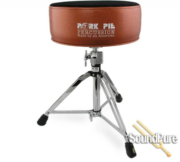 Pork Pie Drum Throne
 Pork Pie Percussion Round Drum Throne Orange Black Swirl