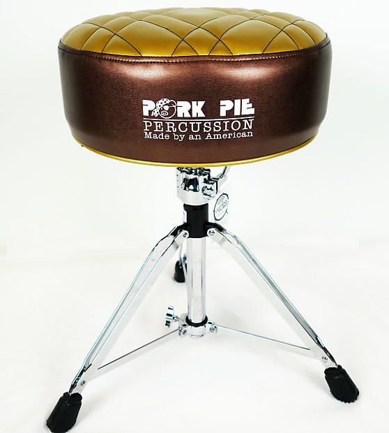 Pork Pie Drum Throne
 Pork Pie Duece Drum Throne Metallic Brown Gold Half Tuck