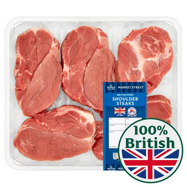 Pork Shoulder Blade Steak
 Morrisons Morrisons British Pork Shoulder Steaks 780g