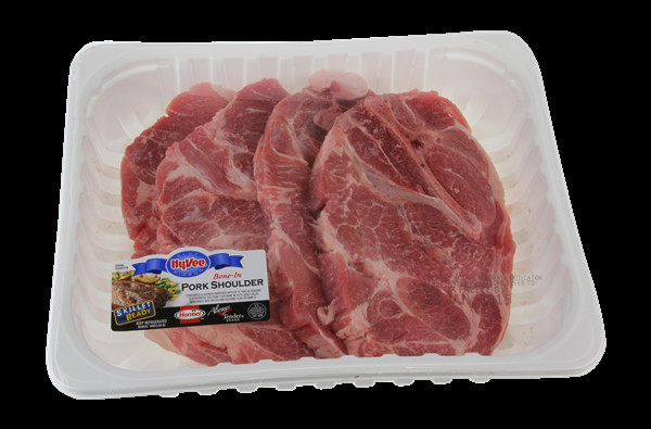 Pork Shoulder Blade Steak
 Hy Vee Blue Ribbon Bone In Pork Shoulder Blade Steak