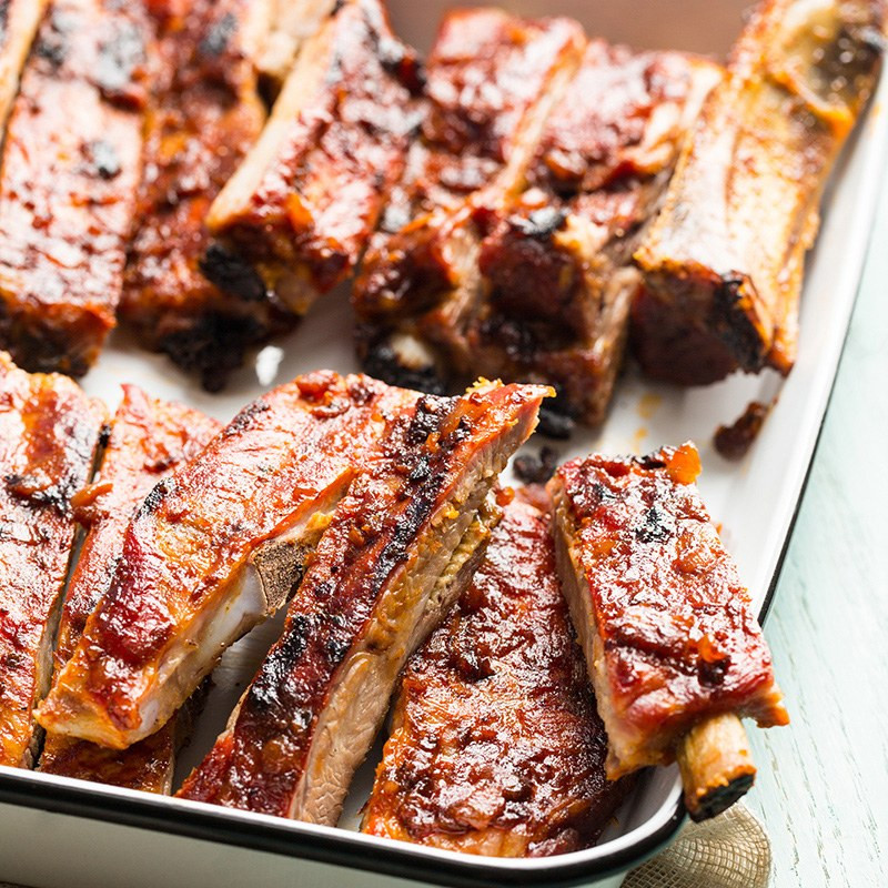 Pork Spare Ribs Recipe
 Classic Barbecue Pork Ribs with Smoky Bacon Barbecue Sauce