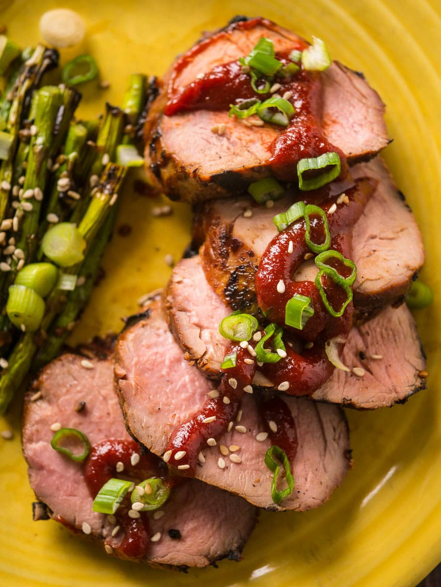 Pork Tenderloin Dinner
 Grilled Pork Tenderloin with Gochujang Marinade Dad