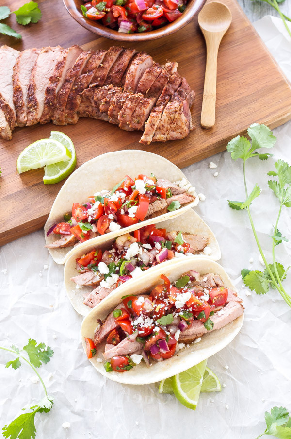 Pork Tenderloin Tacos
 Pork Tenderloin Tacos with Pico de Gallo Recipe Runner