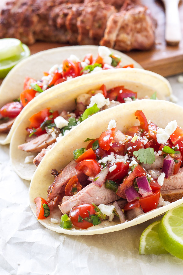 Pork Tenderloin Tacos
 Pork Tenderloin Tacos with Pico de Gallo Recipe Runner