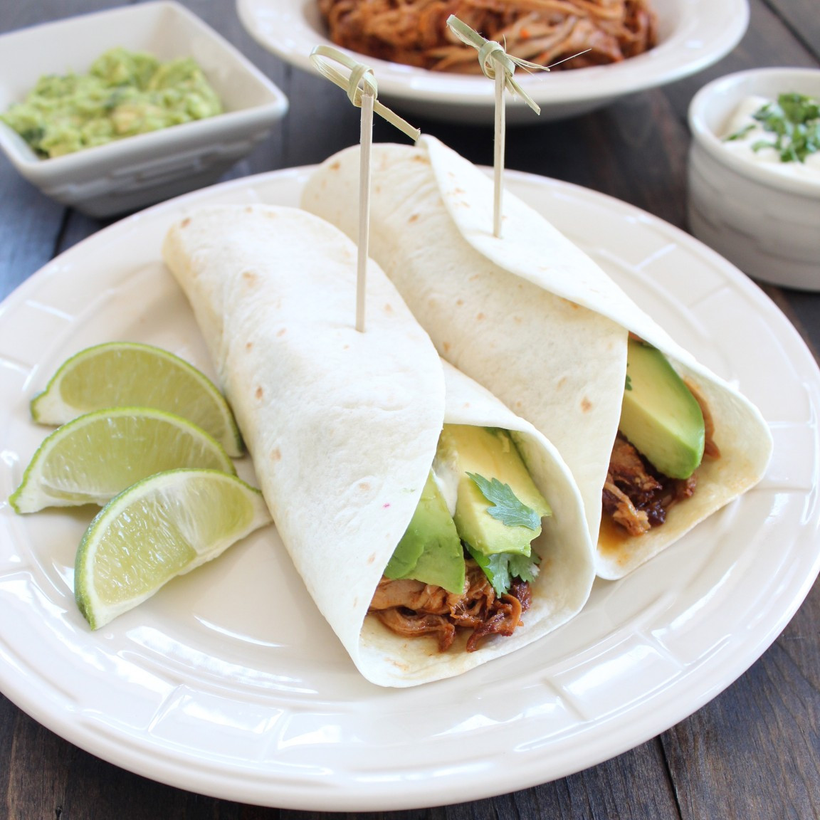 Pork Tenderloin Tacos
 Slow Cooker Pulled Pork Tenderloin Tacos and Sliders