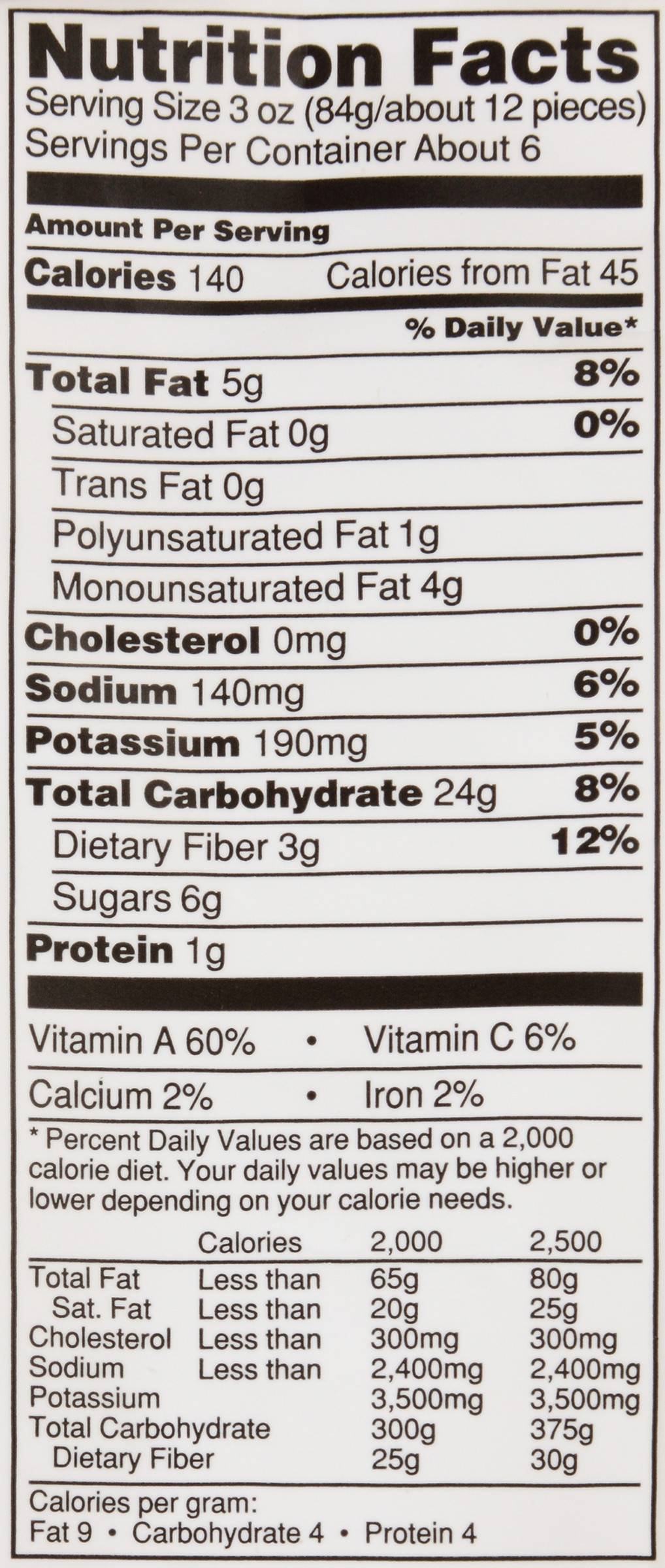 Potato Nutrition Data
 alexia sweet potato fries nutrition label