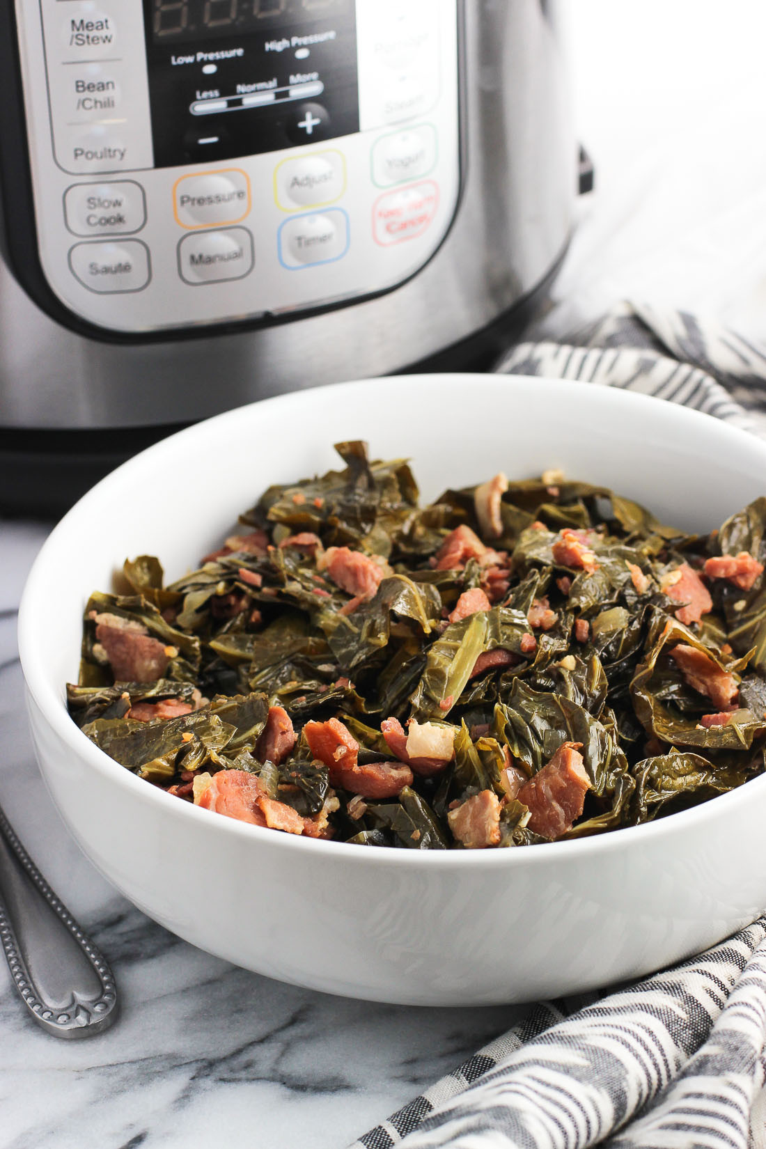 Pressure Cooker Collard Greens
 Southern Instant Pot Collard Greens