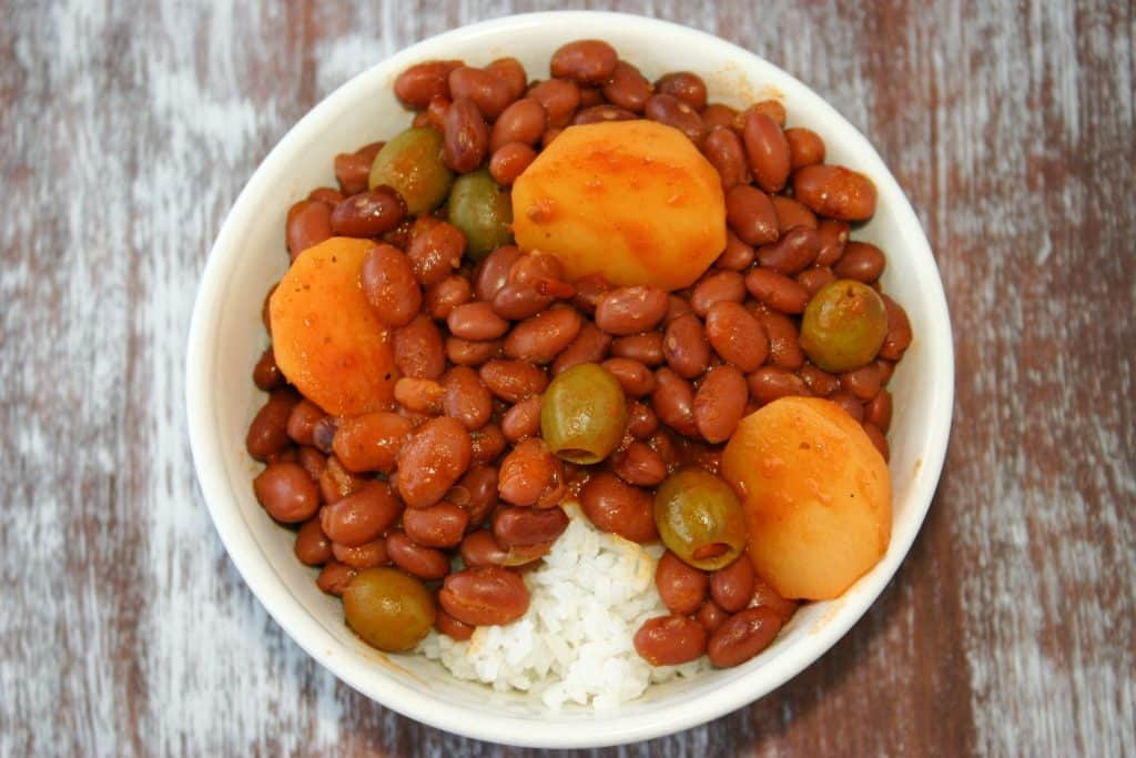 Puerto Rican Red Beans And Rice
 Puerto Rican Rice and Beans Habichuelas Guisadas