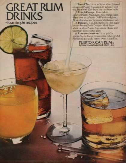 Puerto Rican Rum Drinks
 Vintage Drinks Advertisements of the 1960s Page 38