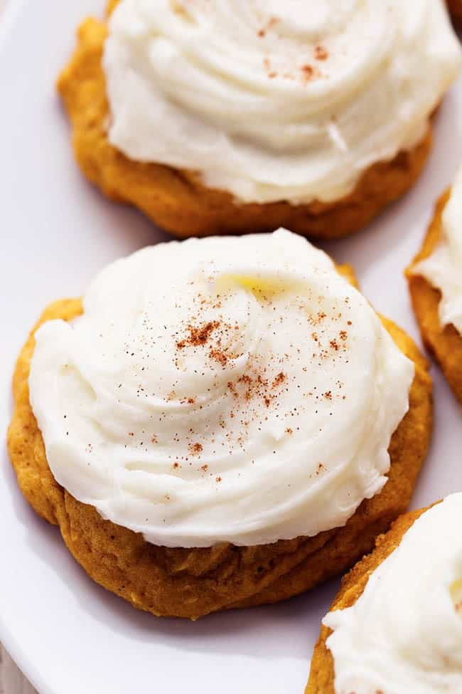 Pumpkin Cookies With Cream Cheese Frosting
 Melt in your Mouth Pumpkin Cookies with Cream Cheese