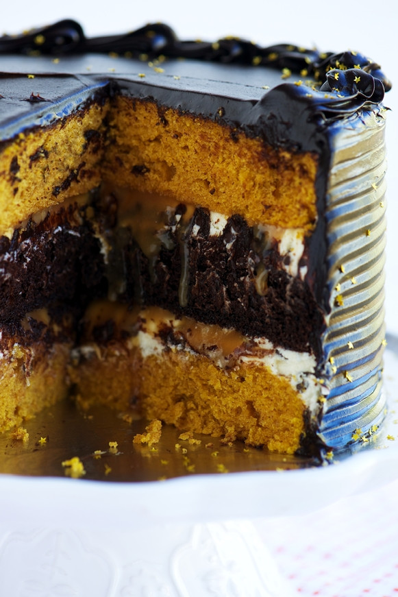 Pumpkin Layer Cake
 Midnight Pumpkin Layer Cake