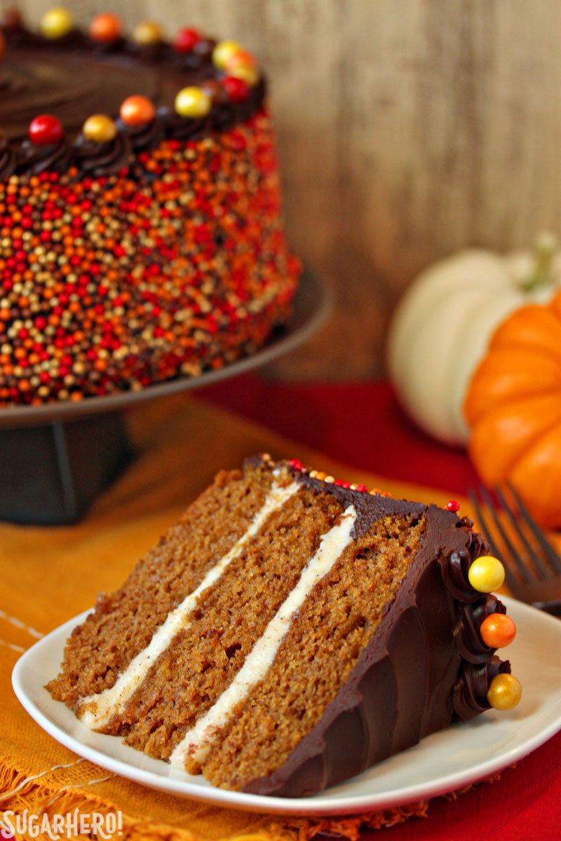 Pumpkin Layer Cake
 Pumpkin Layer Cake with Chocolate Sour Cream Frosting