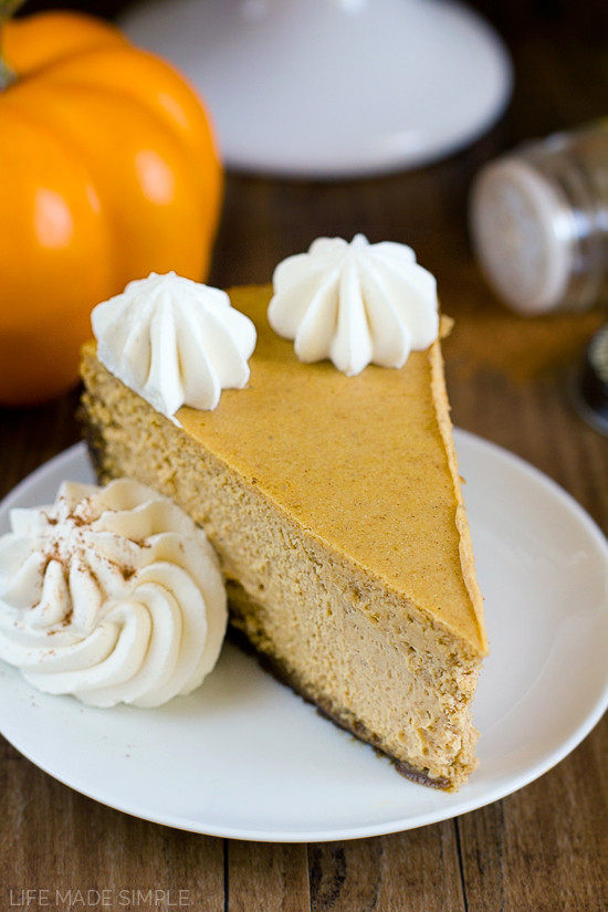 Pumpkin Pie With Gingersnap Crust
 Pumpkin Pie Cheesecake with Gingersnap Crust Life Made