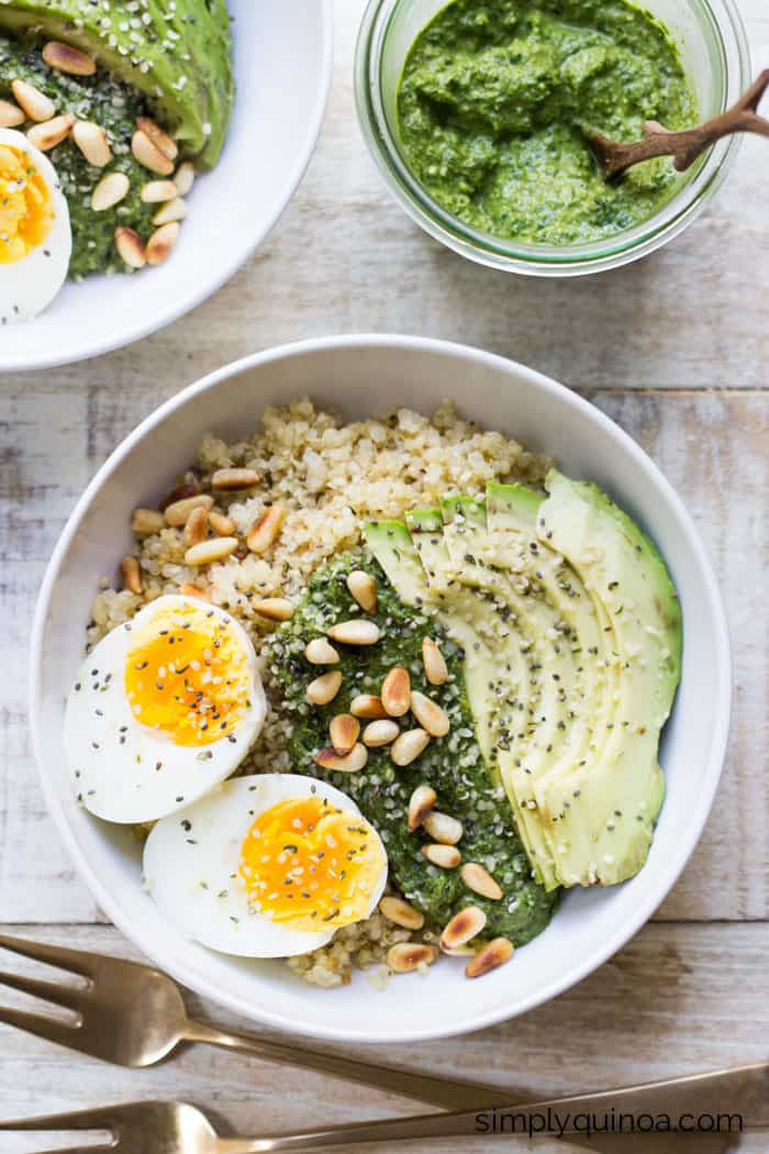 Quinoa Breakfast Bowl
 Savory Pesto Quinoa Breakfast Bowls Simply Quinoa