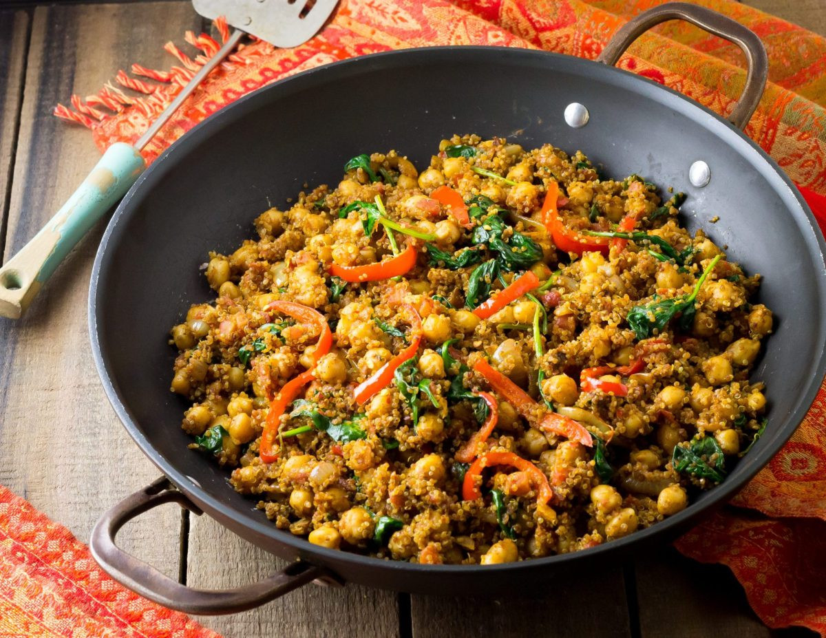 Quinoa Recipes Vegetarian
 Indian Quinoa and Chickpea Stir Fry