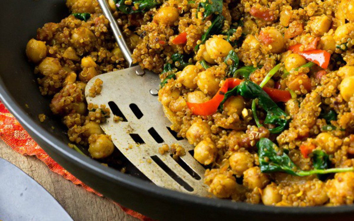 Quinoa Recipes Vegetarian
 Indian Quinoa and Chickpea Stir Fry [Vegan] e Green Planet
