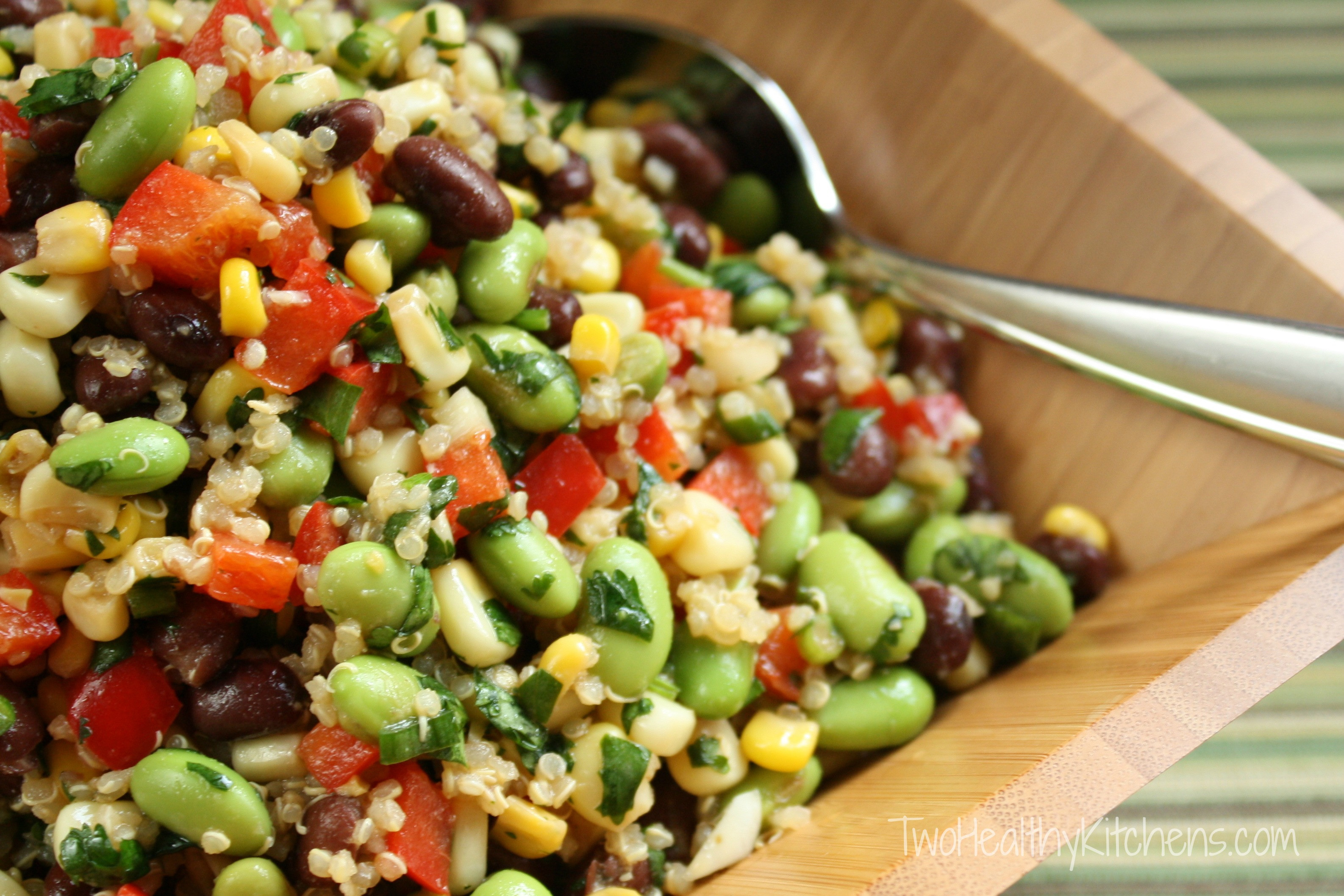 Quinoa Salad Recipes
 Corn Edamame and Quinoa Salad with Lemon Dijon Vinaigrette