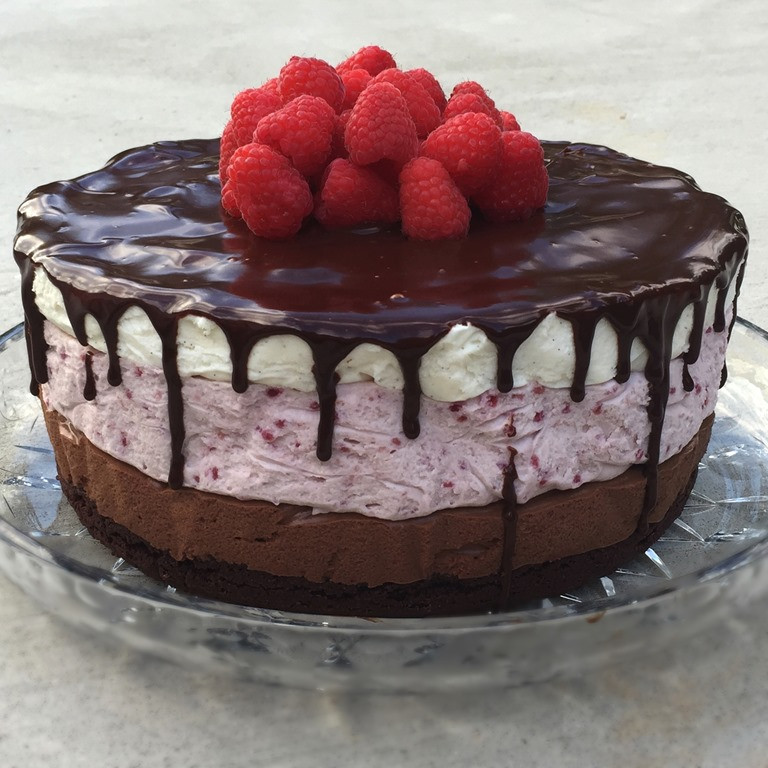 Raspberry Mousse Cake
 Chocolate Raspberry Vanilla Mousse Cake