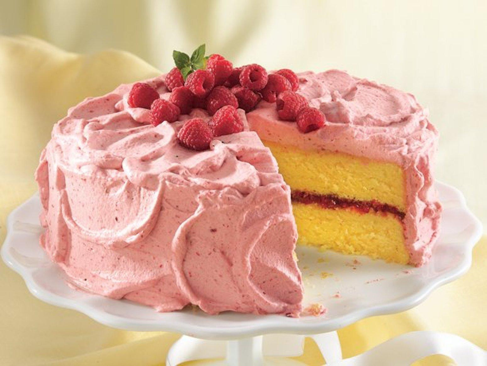 Raspberry Mousse Cake
 Lemon Cake with Raspberry Mousse Recipe