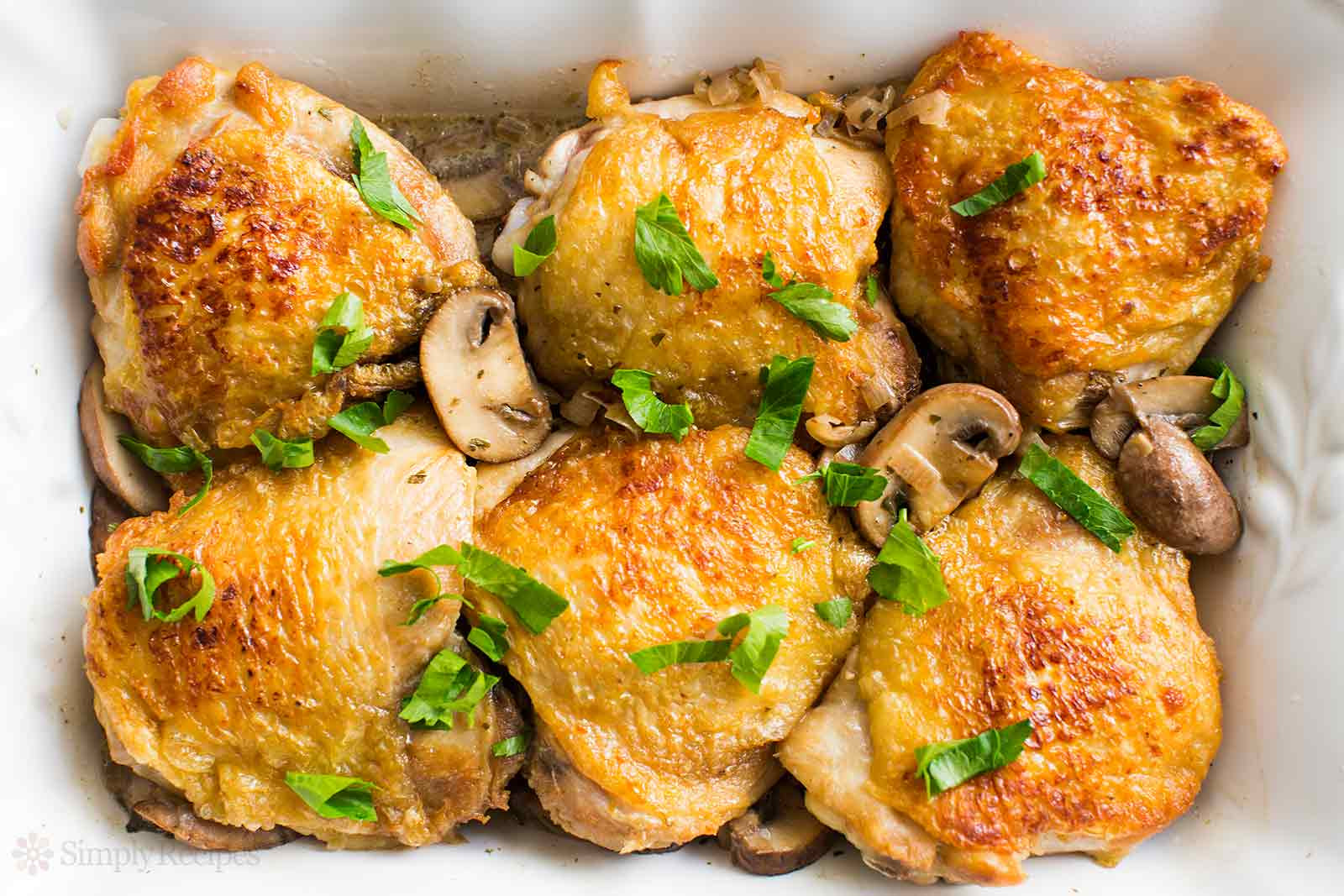 Recipe For Chicken Thighs
 Chicken Thighs with Mushrooms and Shallots Recipe