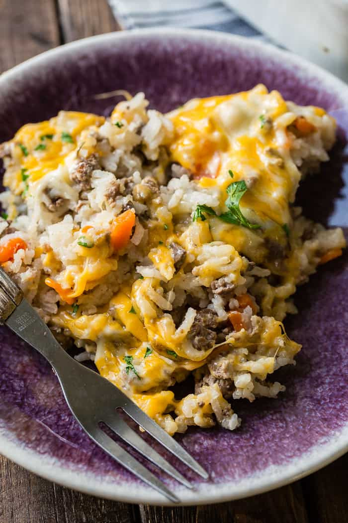 Recipe Ground Beef
 Cheesy Ground Beef and Rice Casserole