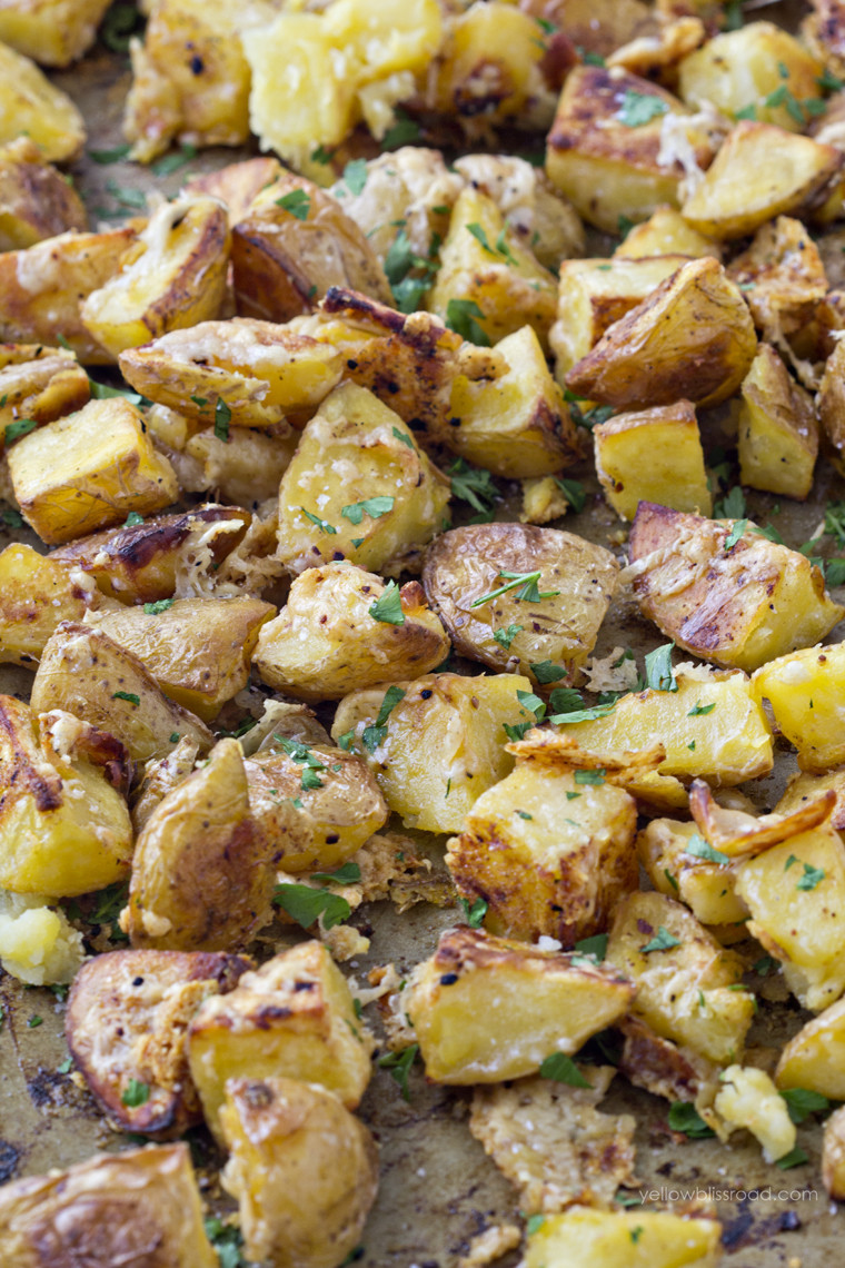 Recipe Roasted Potatoes
 Oven Roasted Parmesan Garlic Potatoes Yellow Bliss Road