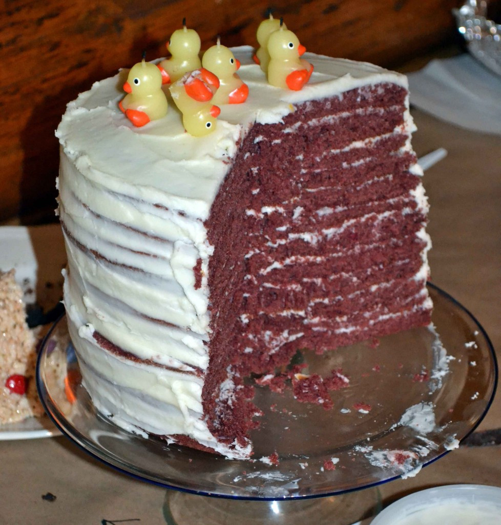 Red Velvet Cake Icing
 Twelve Layer Red Velvet Cake with Cream Cheese Frosting