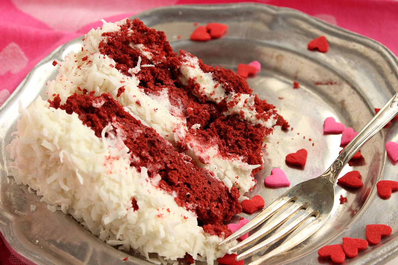 Red Velvet Cake Icing
 Red Velvet Coconut Cake with Coconut Cream Cheese Frosting