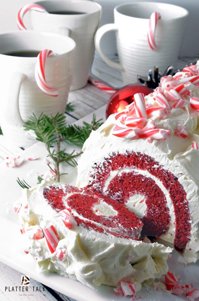 Red Velvet Cake Roll
 Red Velvet Cake Roll & White Chocolate Peppermint Butter