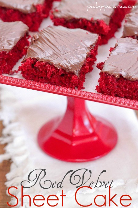 Red Velvet Sheet Cake
 Red Velvet Sheet Cake with Nutella Fudge Icing Picky Palate