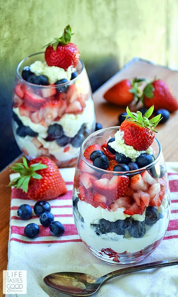 Red White Blue Dessert
 Red White and Blue Parfaits