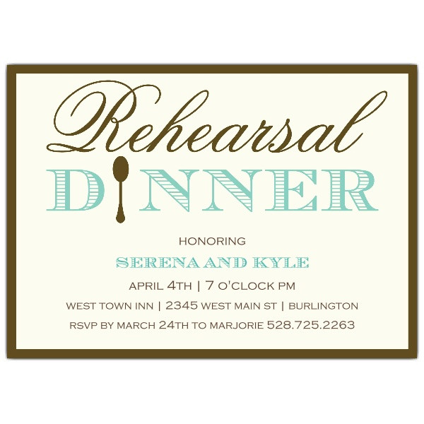 Rehearsal Dinner Invites
 Simple Elegance Rehearsal Dinner Invitations