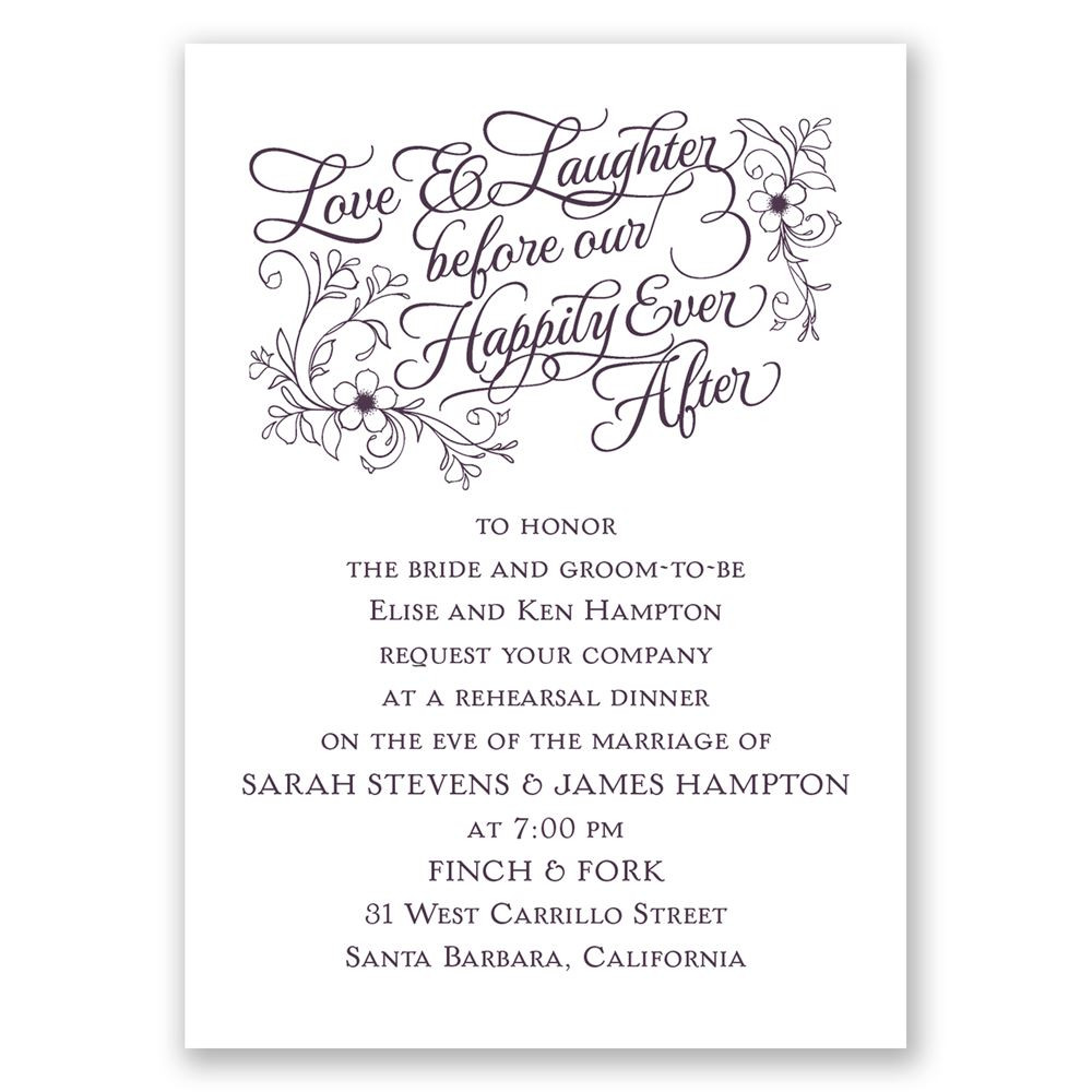 Rehearsal Dinner Invites
 Love & Laughter Mini Rehearsal Dinner Invitation