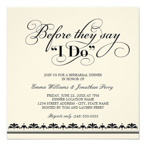 Rehearsal Dinner Invites
 Fun Wedding Rehearsal Dinner Invitation Wording