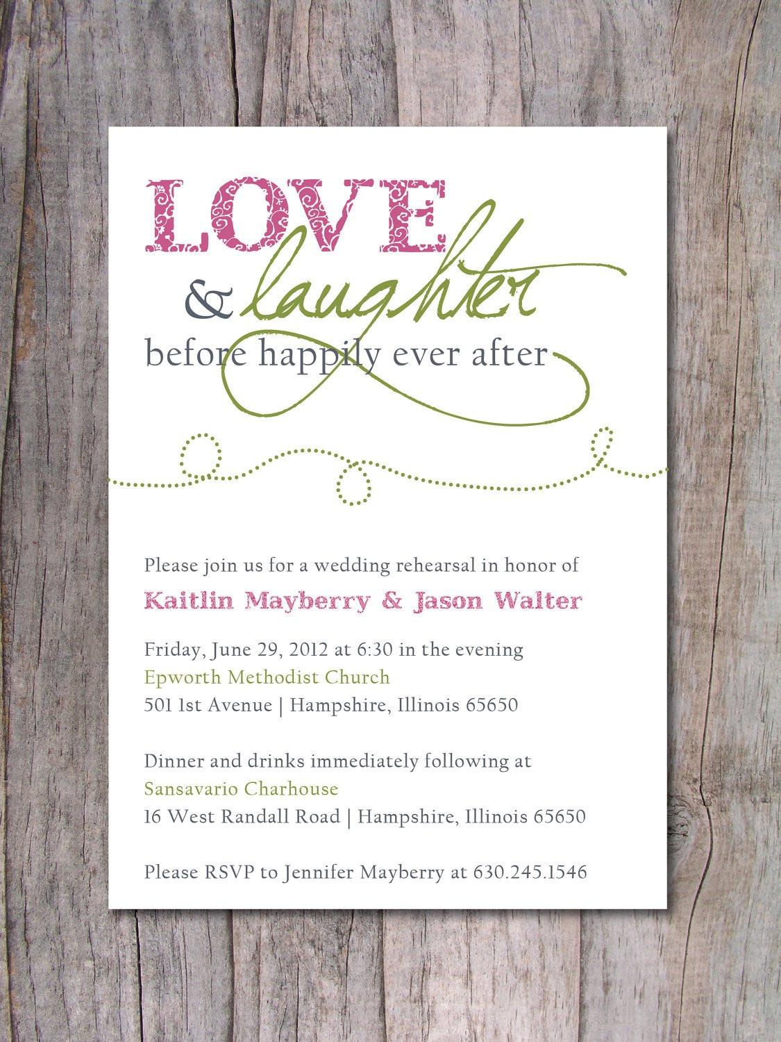Rehearsal Dinner Invites
 Rehearsal Dinner Invitation Happily Ever After by Pinch Spice