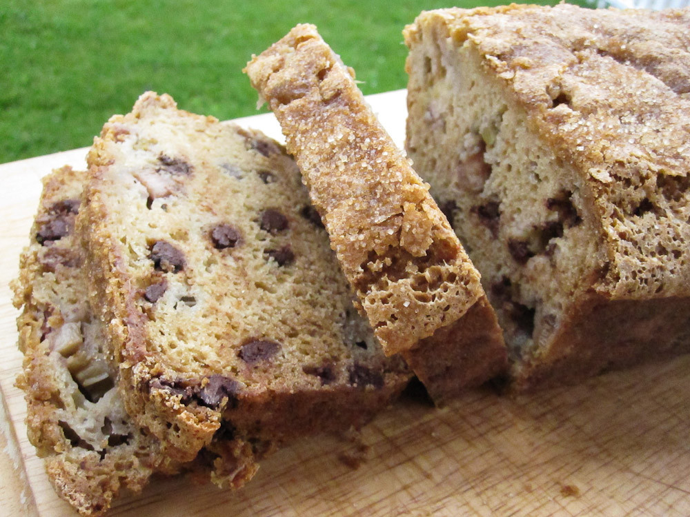 Rhubarb Bread Recipes
 Chocolate Chip Rhubarb Bread from Vegan Heartland