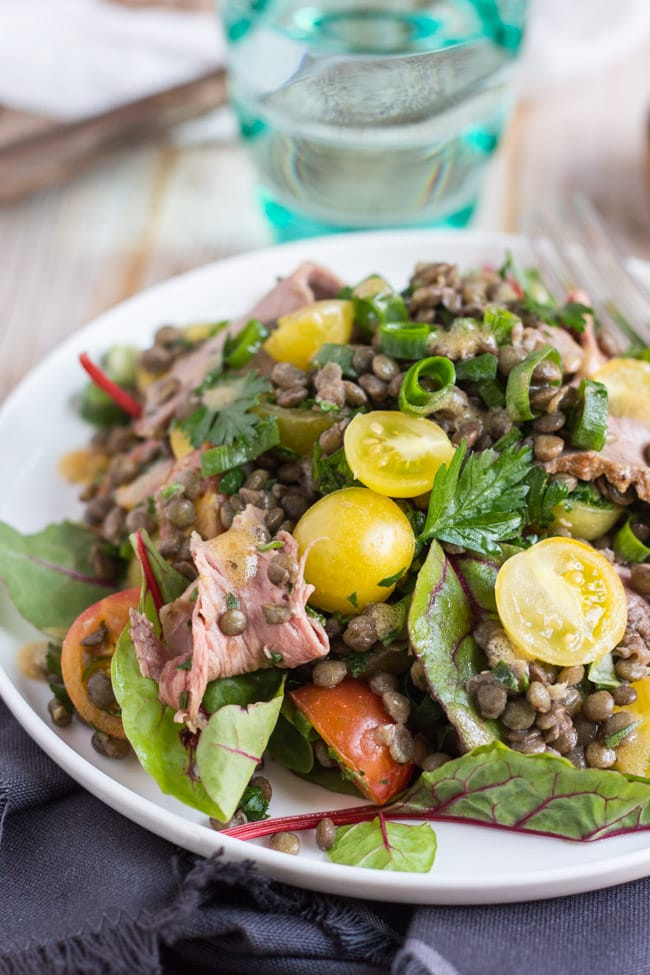 Roast Beef Salad
 Lentil and Roast Beef Salad