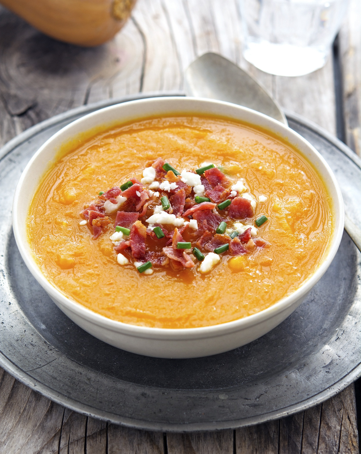 Roasted Butternut Squash Soup
 The Iron You Roasted Butternut Squash and Bacon Soup
