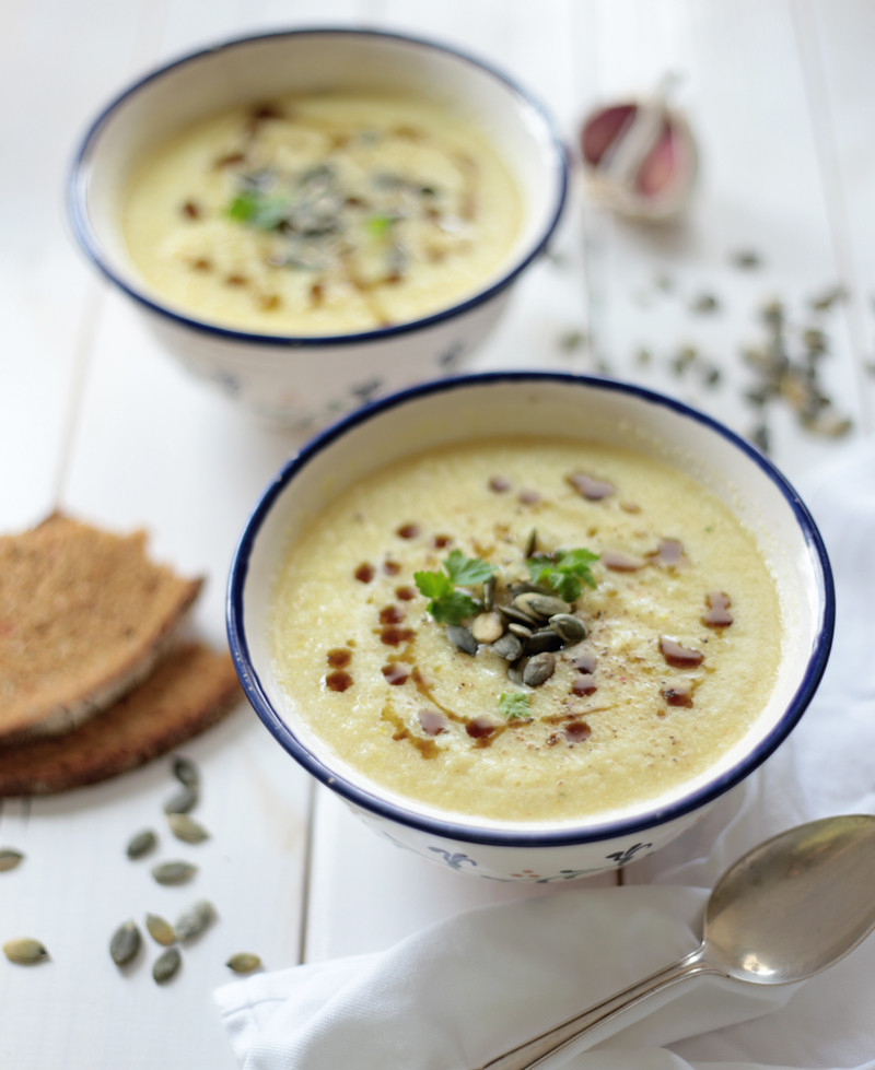 Roasted Cauliflower Soup
 Roasted Cauliflower Soup Green Évi