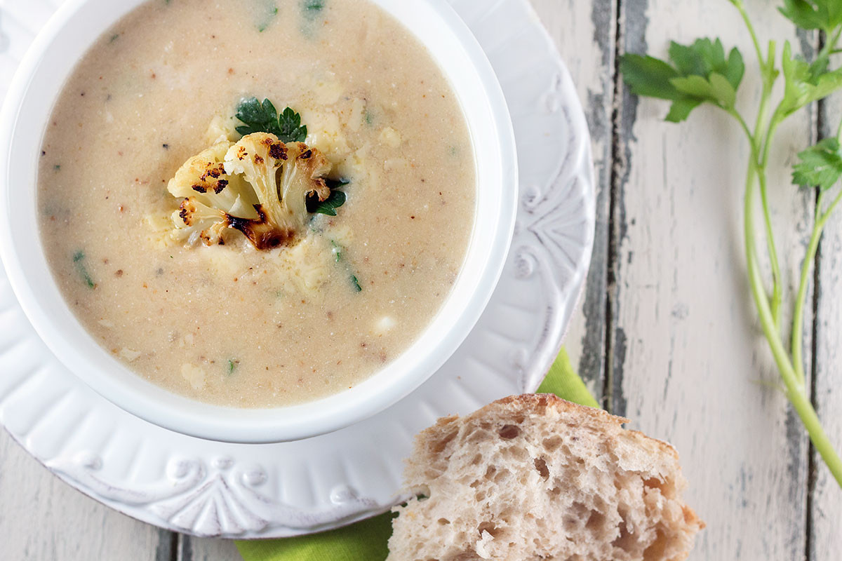 Roasted Cauliflower Soup
 Roasted Cauliflower & White Cheddar Soup