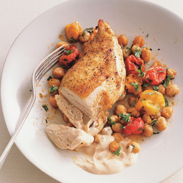 Roasted Chicken Breasts
 Roast Chicken Breasts with Garbanzo Beans Tomatoes and