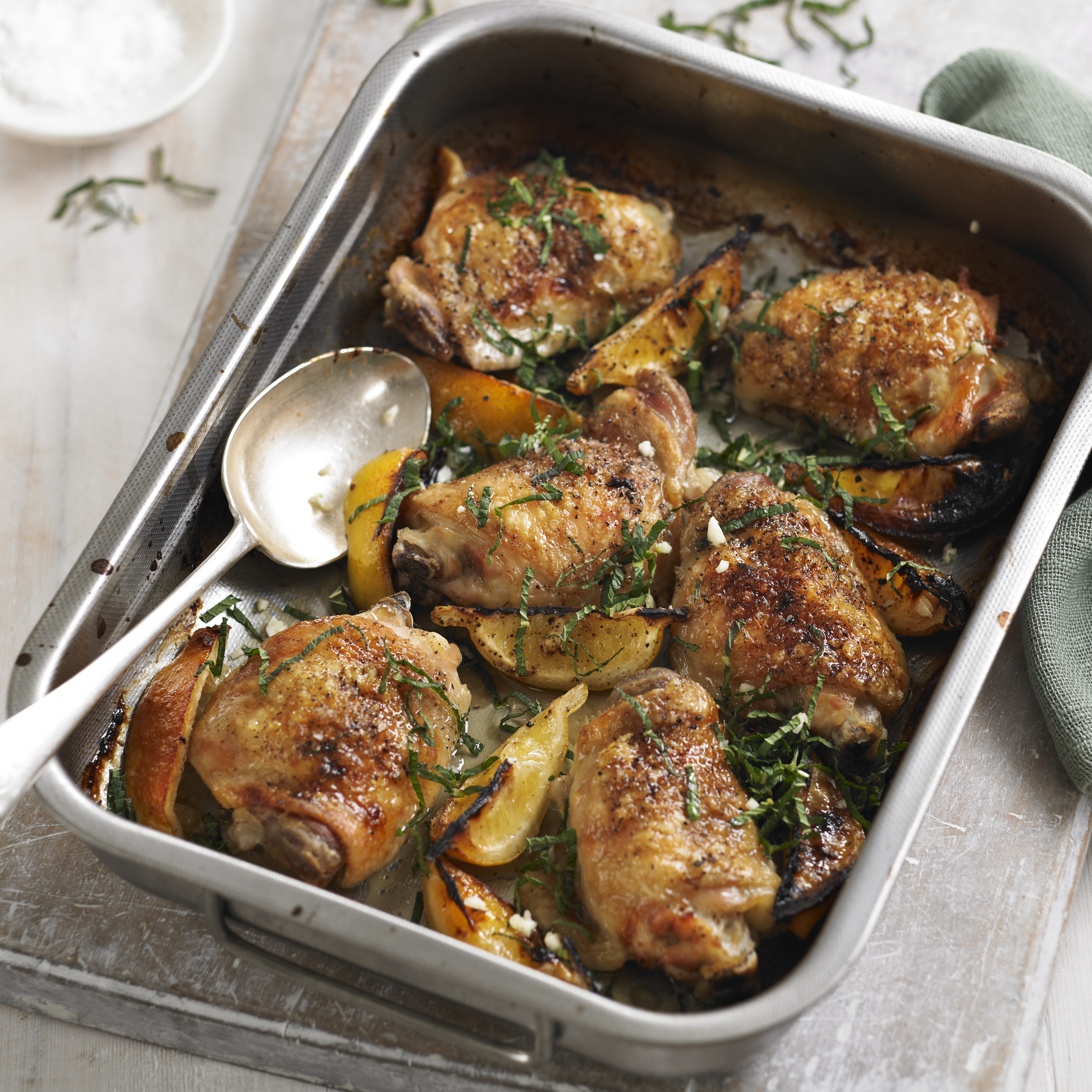 Roasted Chicken Thighs Recipe
 Roast Chicken Thighs with Lemon and Mint Woman And Home