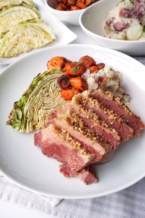 Roasted Corned Beef And Cabbage
 Corned Beef with Roasted Cabbage Balsamic