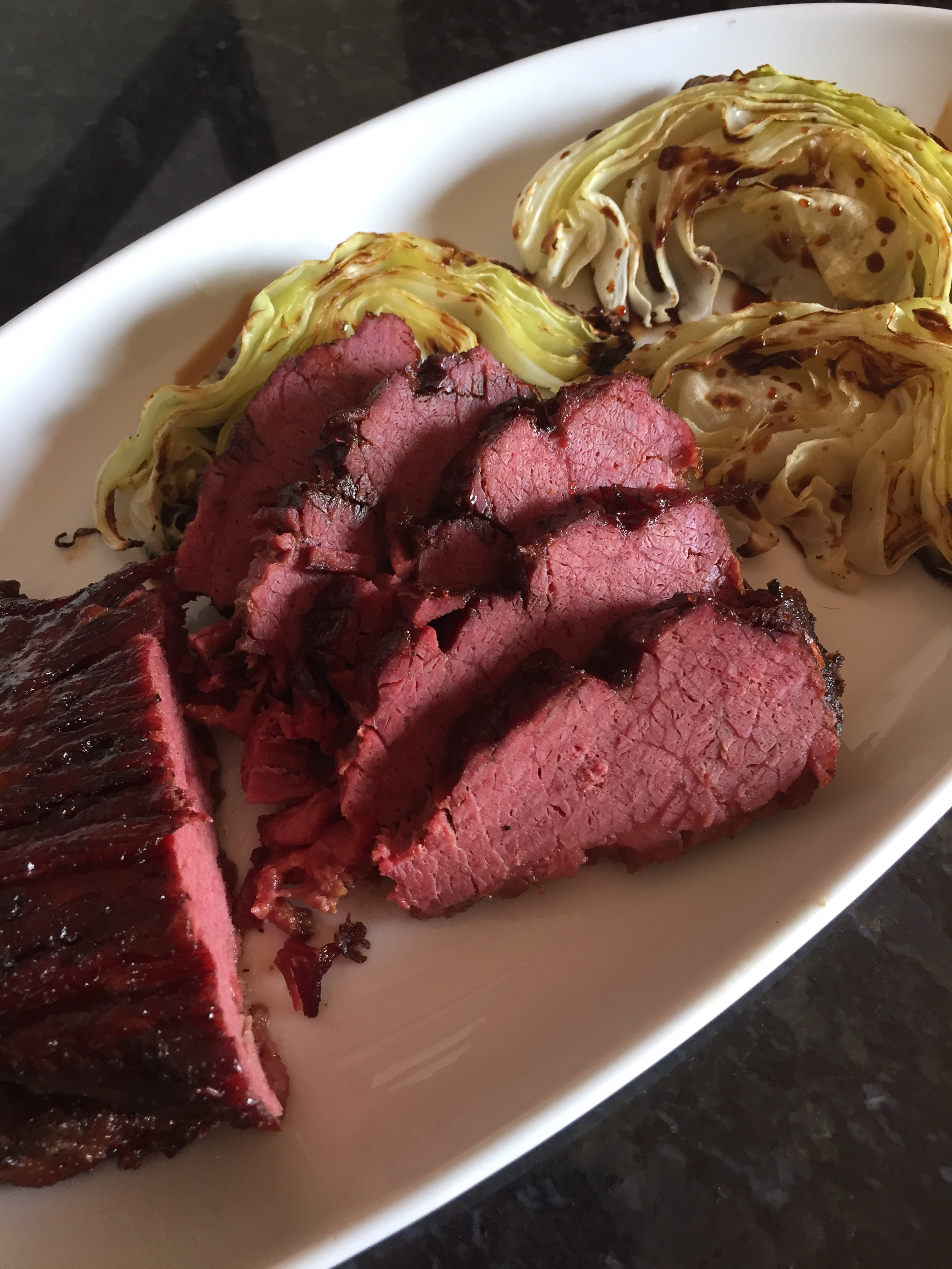 Roasted Corned Beef And Cabbage
 Balsamic Glazed Corned Beef with Roasted Cabbage