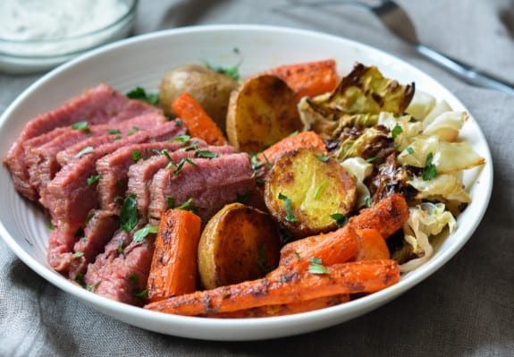 Roasted Corned Beef And Cabbage
 Corned Beef with Roasted Cabbage Carrots & Potatoes