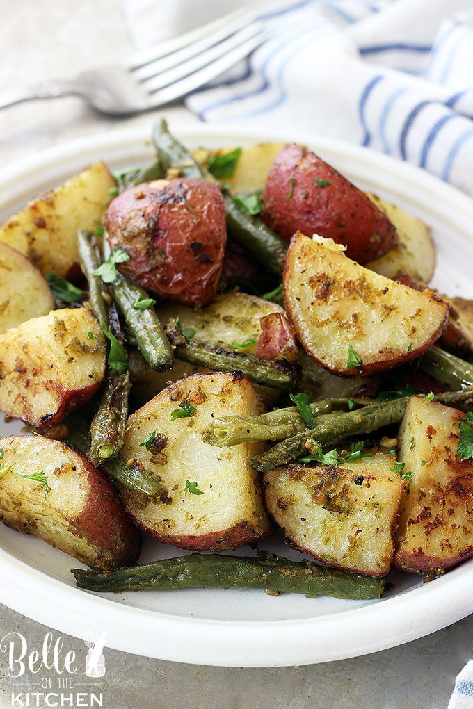 Roasted Potatoes And Green Beans
 Pesto Roasted Potatoes and Green Beans Belle of the Kitchen