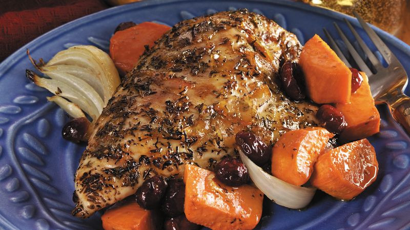 Roasting Chicken Breasts
 Orange Glazed Roast Chicken Breasts with Sweet Potatoes