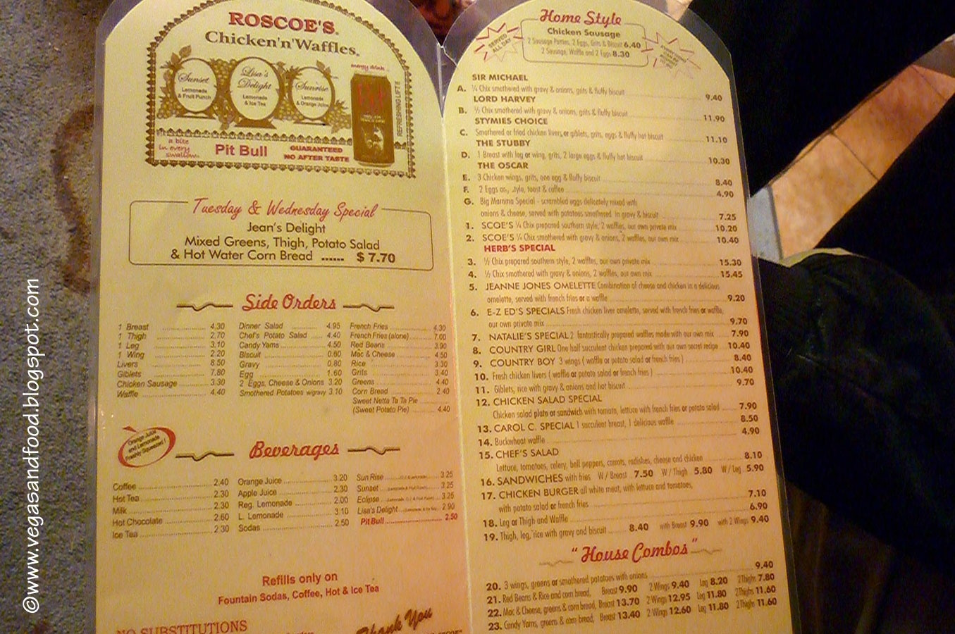 Roscoe'S Chicken And Waffles Menu
 Roscoe s Chicken And Waffles Menu