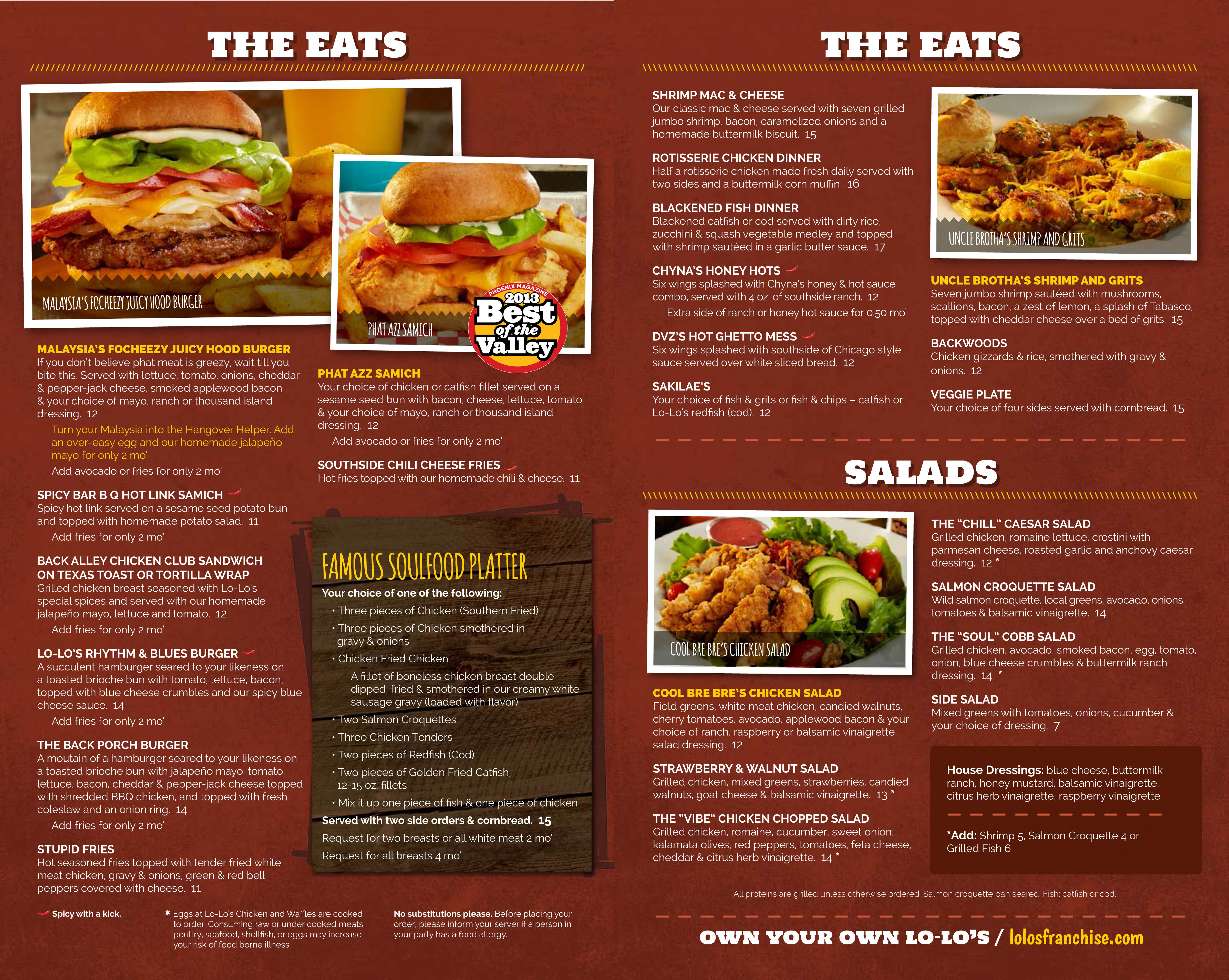 Roscoe'S Chicken And Waffles Menu
 lo lo’s chicken & waffles Patrick Darby graphy
