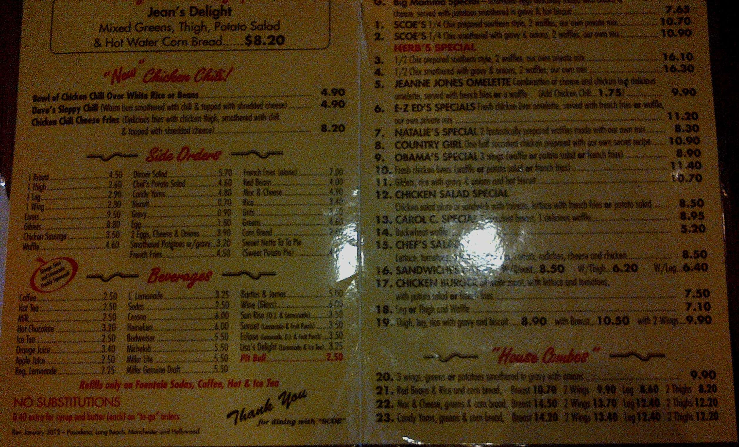 Roscoe'S Chicken And Waffles Menu
 Roscoe s Chicken And Waffles Menu